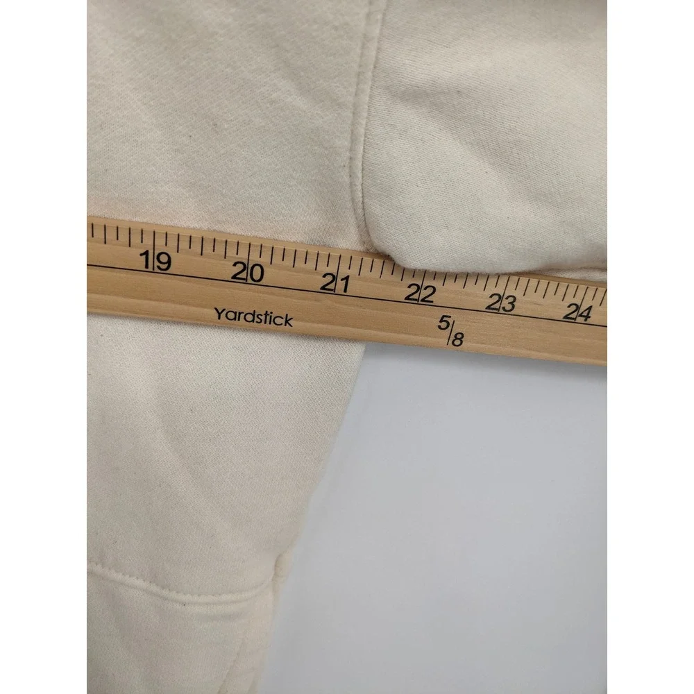 The North Face Hoodie Mens‎ Medium Ivory Graphic Print Sweatshirt Earth Casual